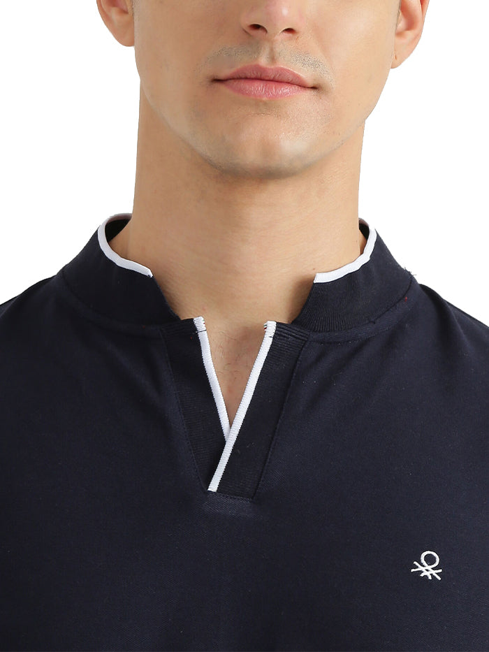 UNITED COLORS OF BENETTON MENS SHORT SLEEVE TIPPING T-SHIRT