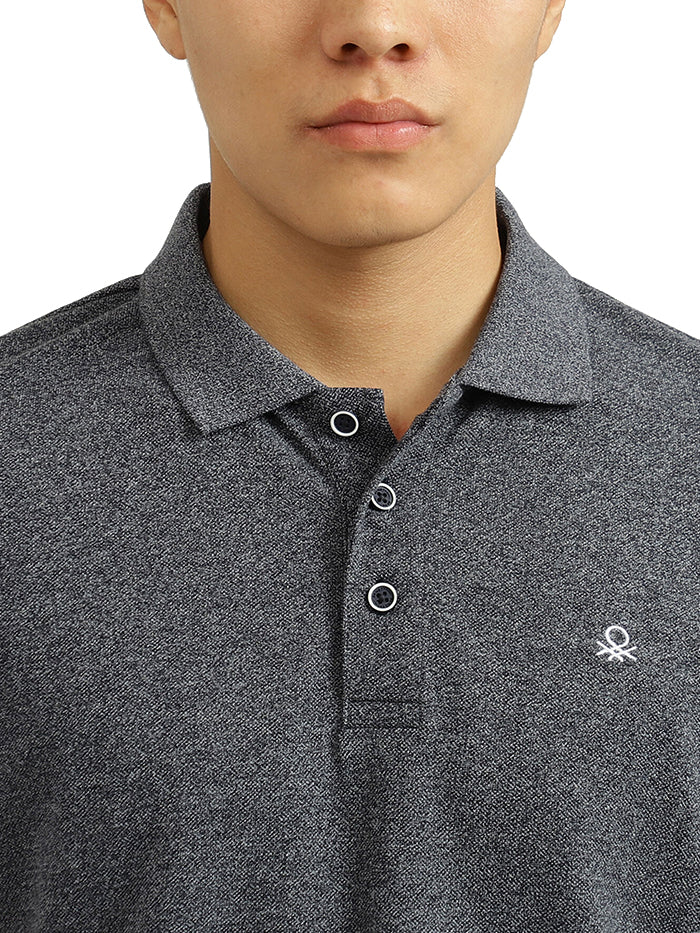UNITED COLORS OF BENETTON GREY POLO T-SHIRT