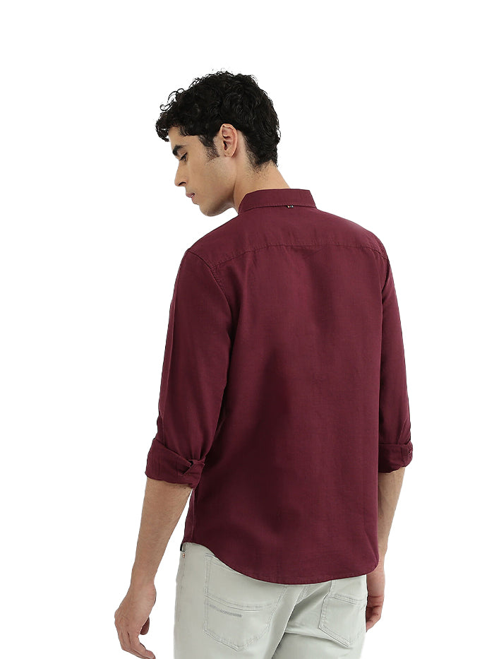 UNITED COLORS OF BENETTON MEN SOLID SPREAD COLLAR SHIRT
