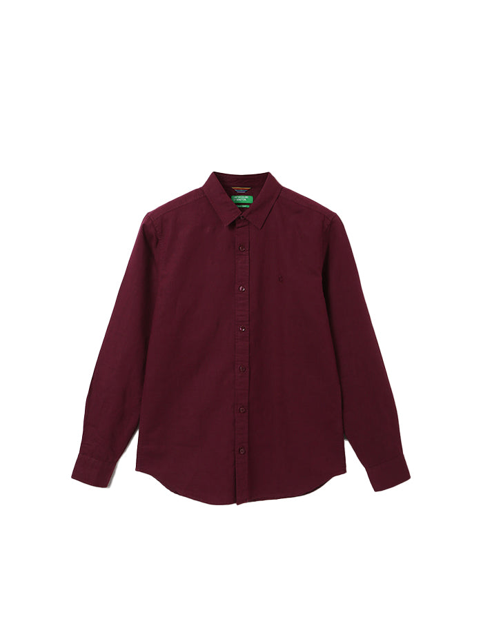 UNITED COLORS OF BENETTON MEN SOLID SPREAD COLLAR SHIRT