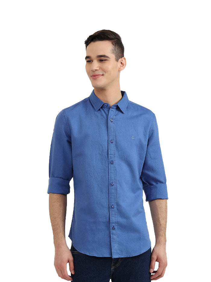 UNITED COLORS OF BENETTON MENS SLIM FIT SOLID SHIRT