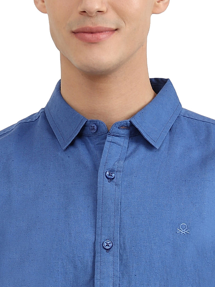 UNITED COLORS OF BENETTON MENS SLIM FIT SOLID SHIRT