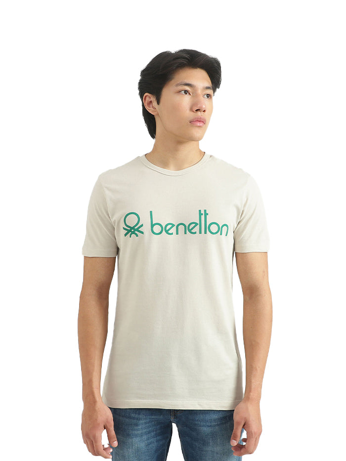 UNITED COLORS OF BENETTON MEN BRAND LOGO T-SHIRT
