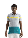 REGULAR-FIT STRIPED COLOURBLOCKED POLO T-SHIRT