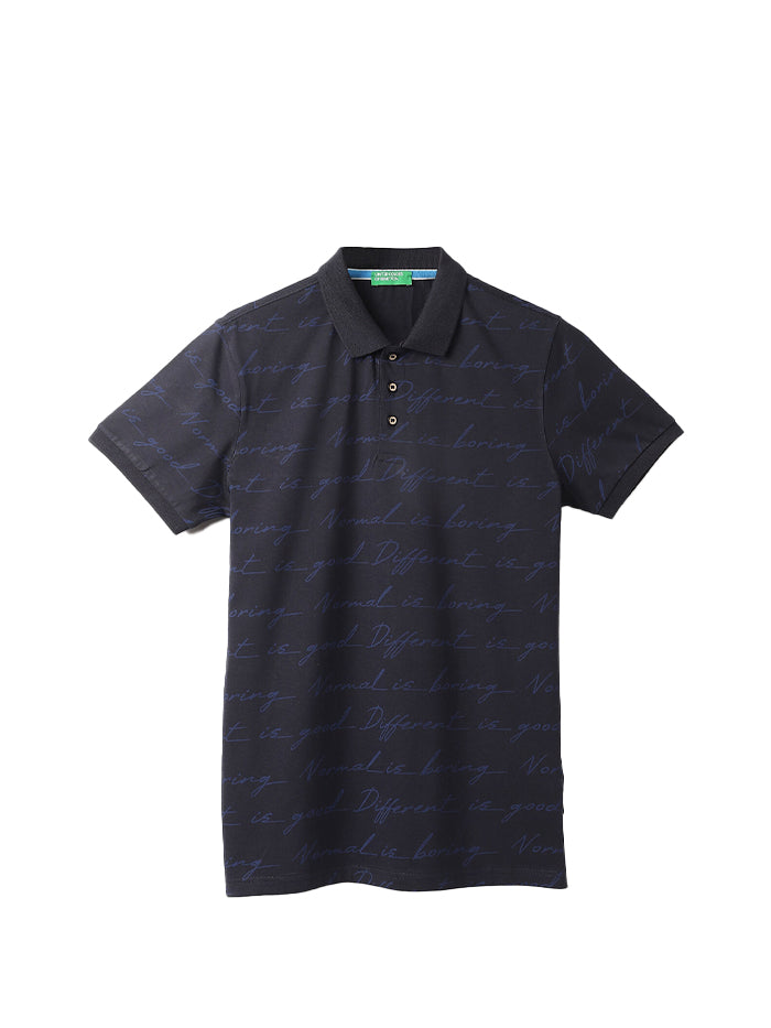 Cotton Printed Polo Collar Mens T-Shirts