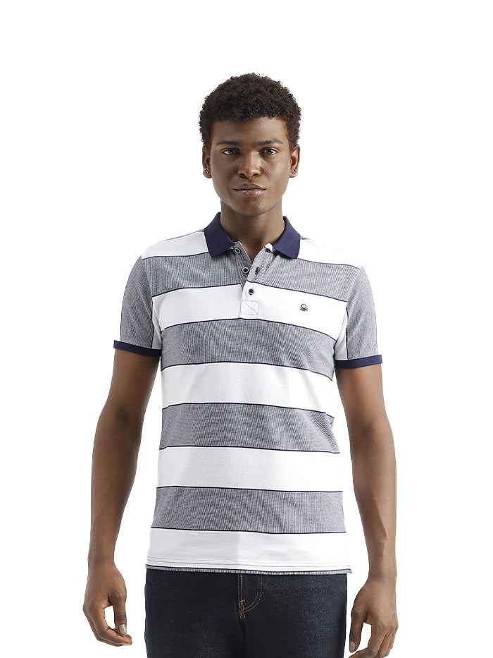 REGULAR-FIT STRIPED POLO T-SHIRT