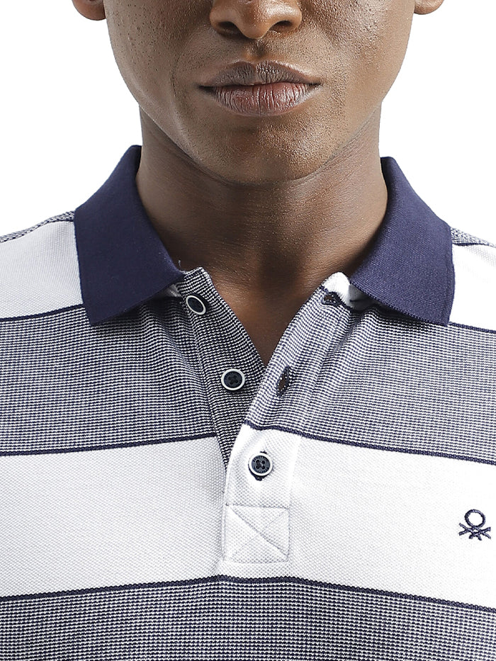 REGULAR-FIT STRIPED POLO T-SHIRT