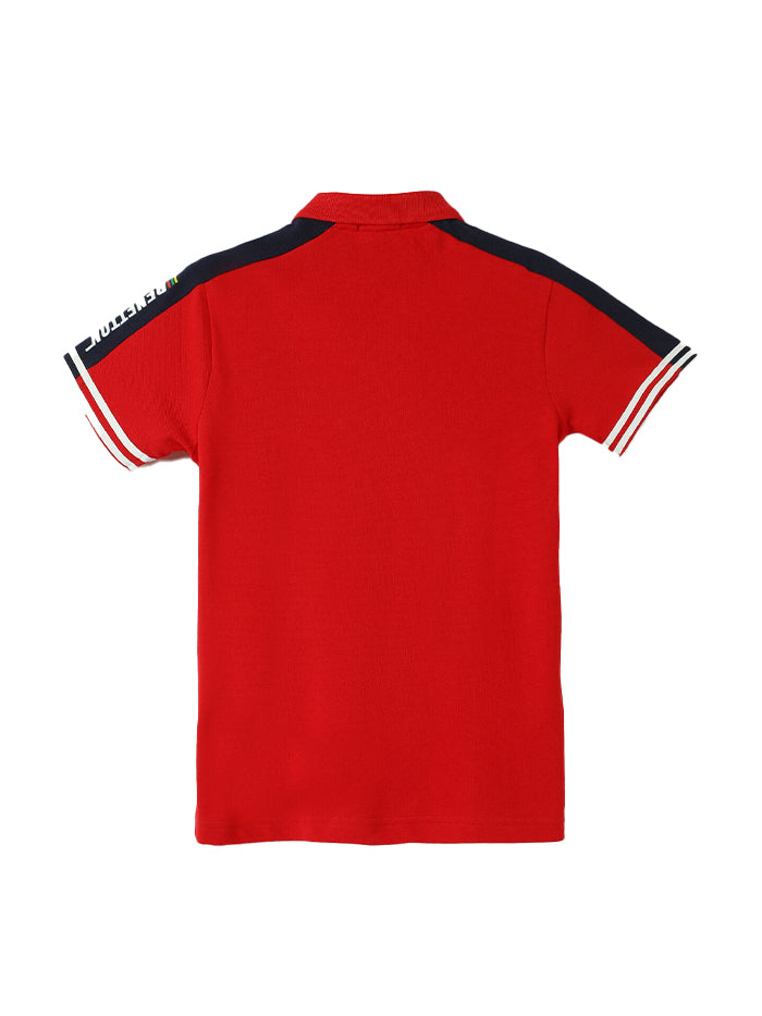 BOYS REGULAR-FIT SOLID ZIPPER POLO T-SHIRT