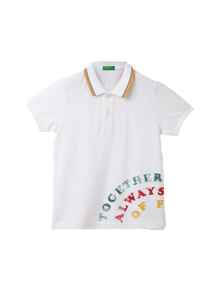 BOYS PRINTED POLO COLLAR T-SHIRT