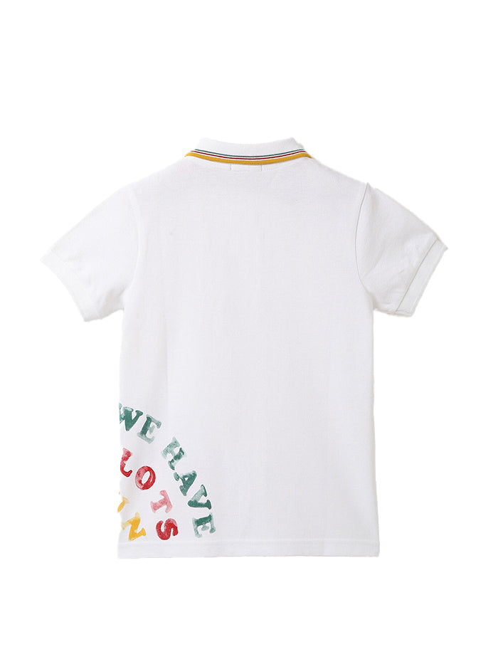 BOYS PRINTED POLO COLLAR T-SHIRT