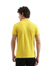 Men Solid Polo Neck Pure Cotton Yellow T-Shirt