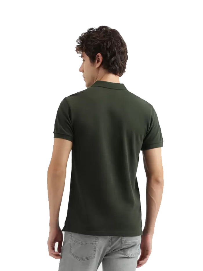 Men Solid Polo Neck Pure Cotton T-Shirt