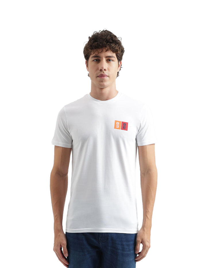 REGULAR FIT ROUND NECK SOLID PATTERN T-SHIRT