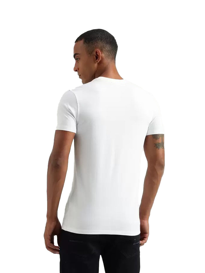 Typography Round Neck Pure Cotton White T-Shirt