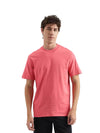 Men Solid Round Neck Pure Cotton Pink T-Shirt