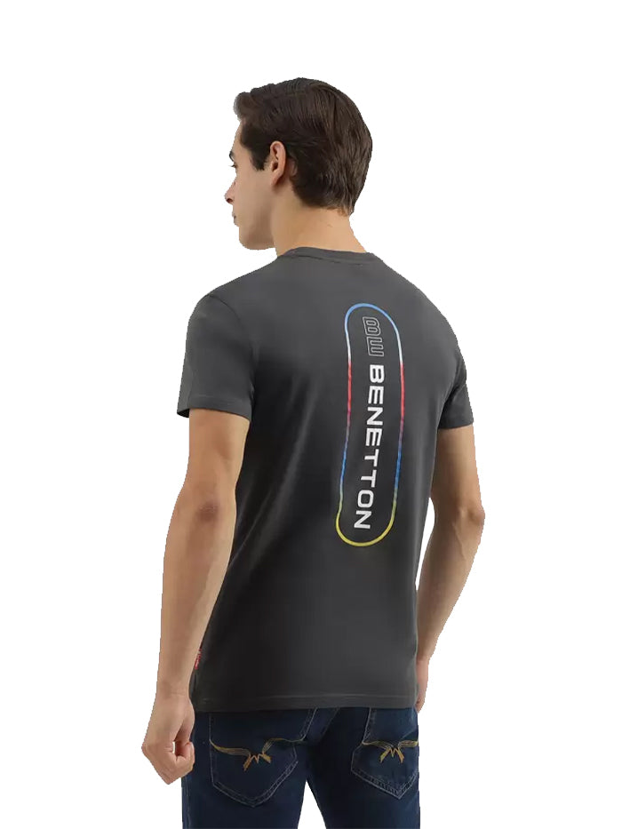 Men Typography Grey T-Shirt