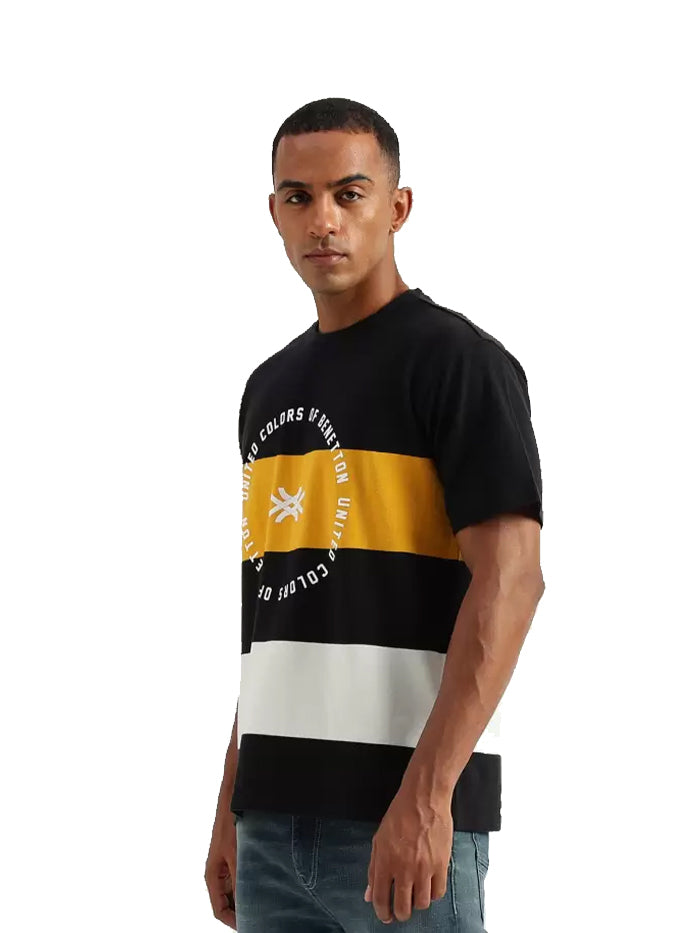 Men Printed Typography Cotton T-Shirt