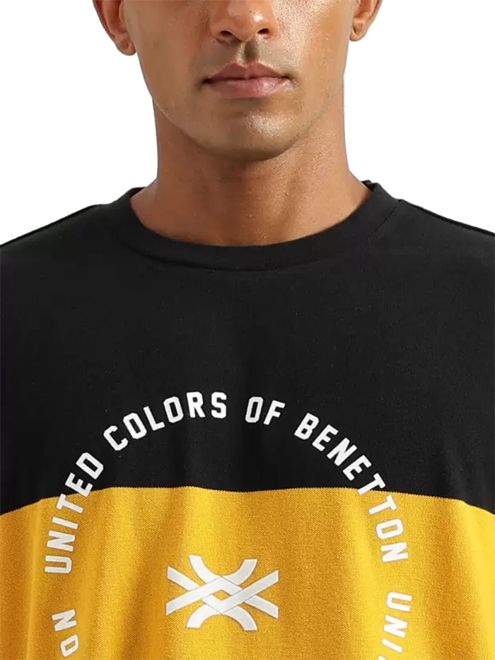 Men Printed Typography Cotton T-Shirt