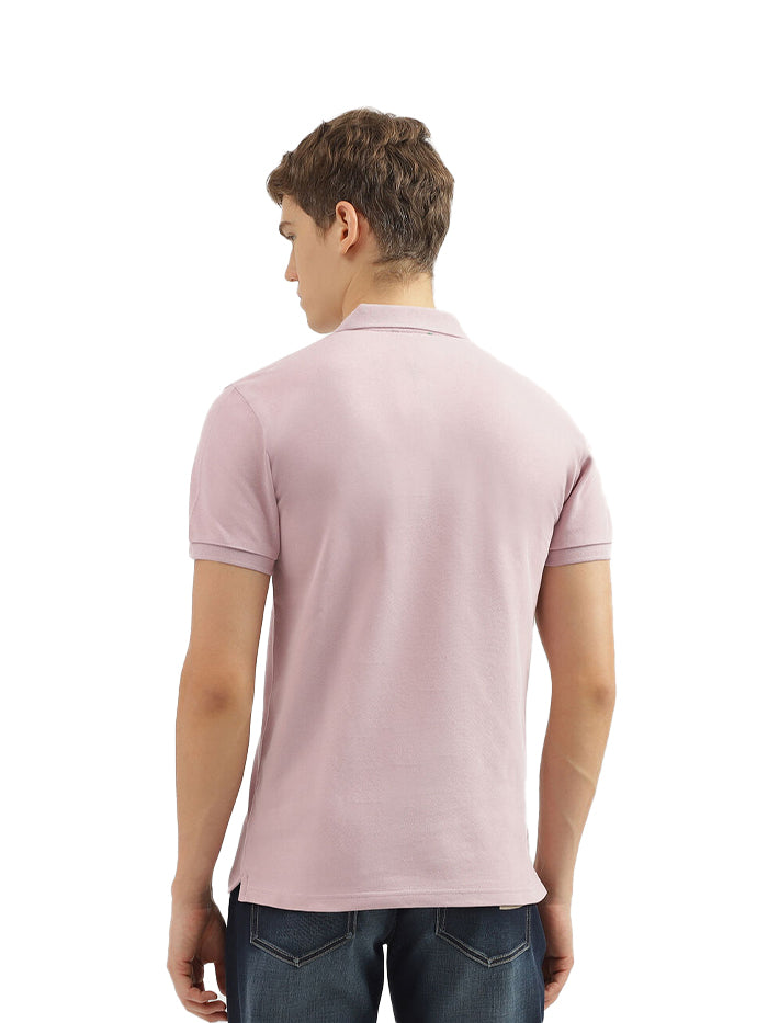 REGULAR FIT POLO NECK TEXTURED MEN'S T-SHIRT
