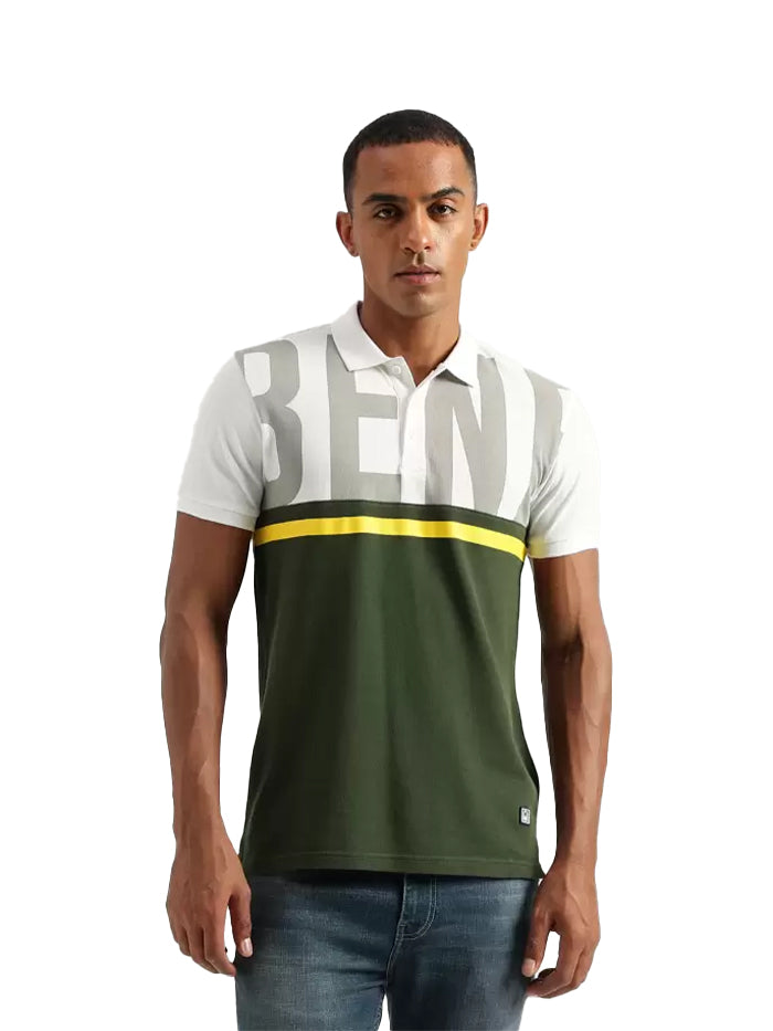 Men Typography Polo Cotton T-Shirt
