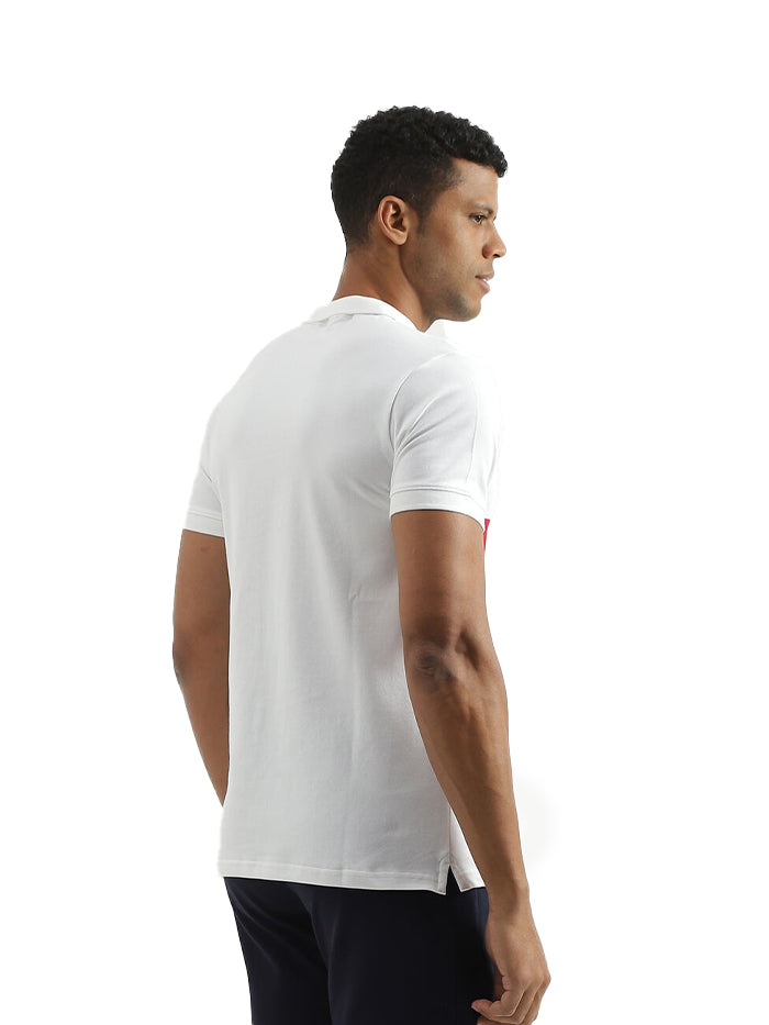 REGULAR FIT POLO COLLAR COLOURBLOCKED T-SHIRT