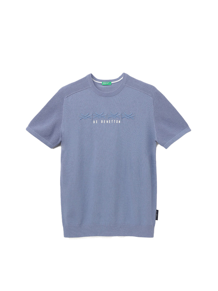 MEN&#39;S REGULAR FIT CREW NECK EMBROIDERED T-SHIRT