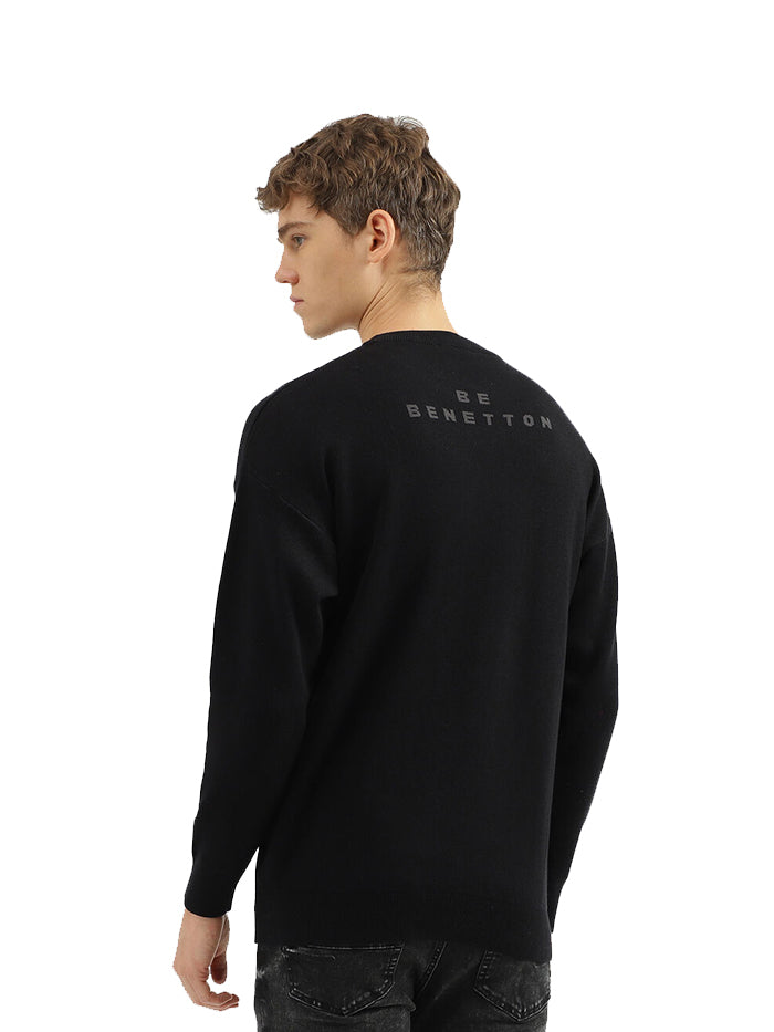 MEN'S REGULAR FIT ROUND NECK PRINTED SWEATER