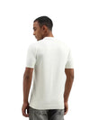 Men Striped Polo Neck Pure Cotton White T-Shirt