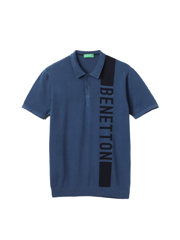 REGULAR FIT POLO COLLAR PRINTED T-SHIRT