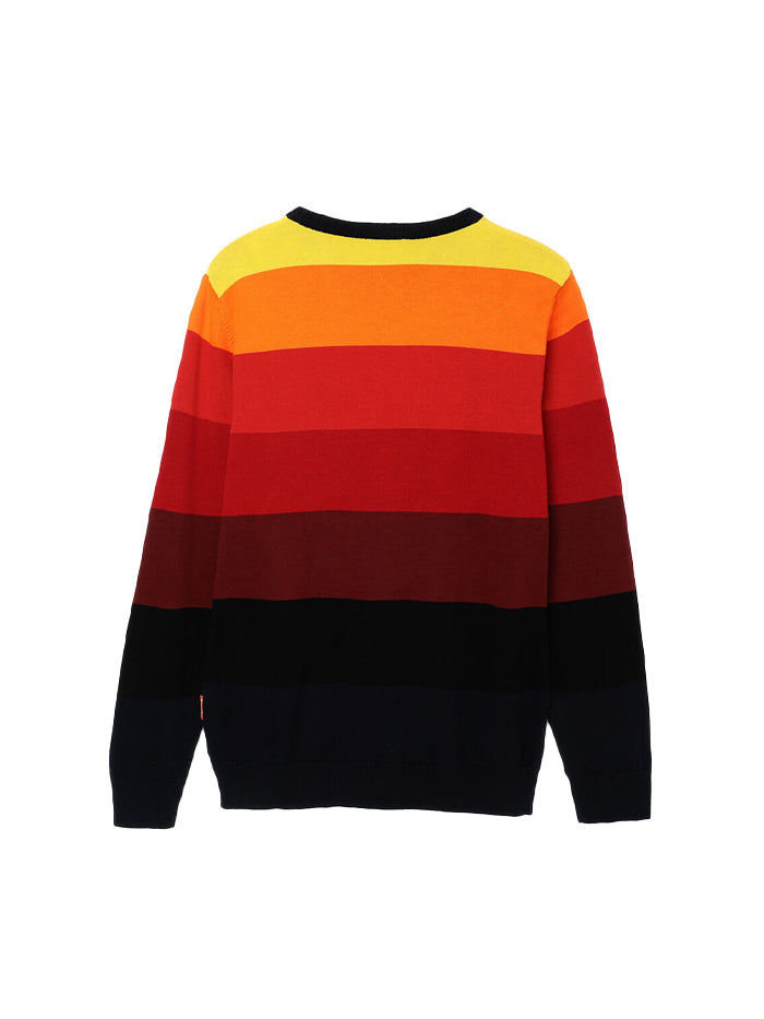 REGULAR FIT ROUND NECK STRIPED SWEATER