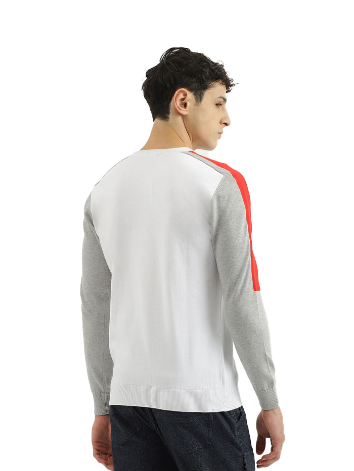 REGULAR FIT ROUND NECK GRAPHIC SWEATER