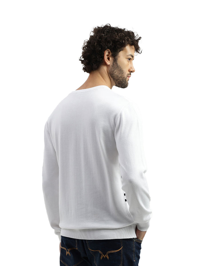 REGULAR FIT ROUND TRICOT SWEATER