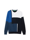 REGULAR FIT ROUND NECK COLOURBLOCKED SWEATER