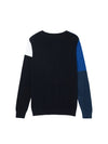 REGULAR FIT ROUND NECK COLOURBLOCKED SWEATER