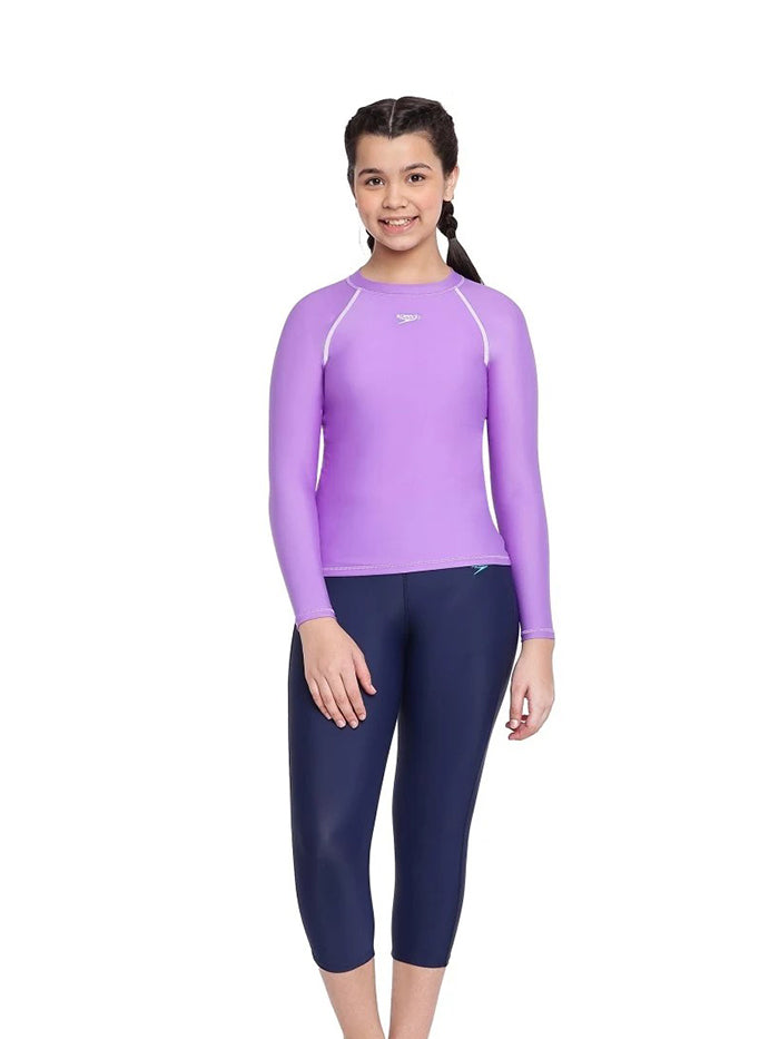 Speedo Junior Female Long Sleeve Suntop - 8GS73115428