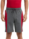 Men&#39;s Charcoal Melange &amp; Shanghai Red Super Combed Cotton Rich Straight Fit Shorts