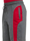 Men&#39;s Charcoal Melange &amp; Shanghai Red Super Combed Cotton Rich Straight Fit Shorts