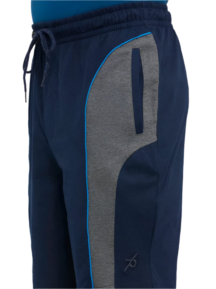 Men&#39;s Navy &amp; Charcoal Melange Super Combed Cotton Rich Straight Fit Shorts