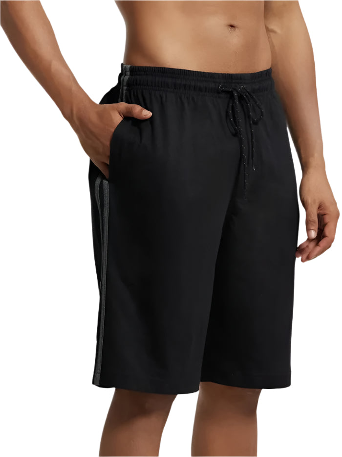 Men's Super Combed Cotton Rich Regular Fit Black Shorts
