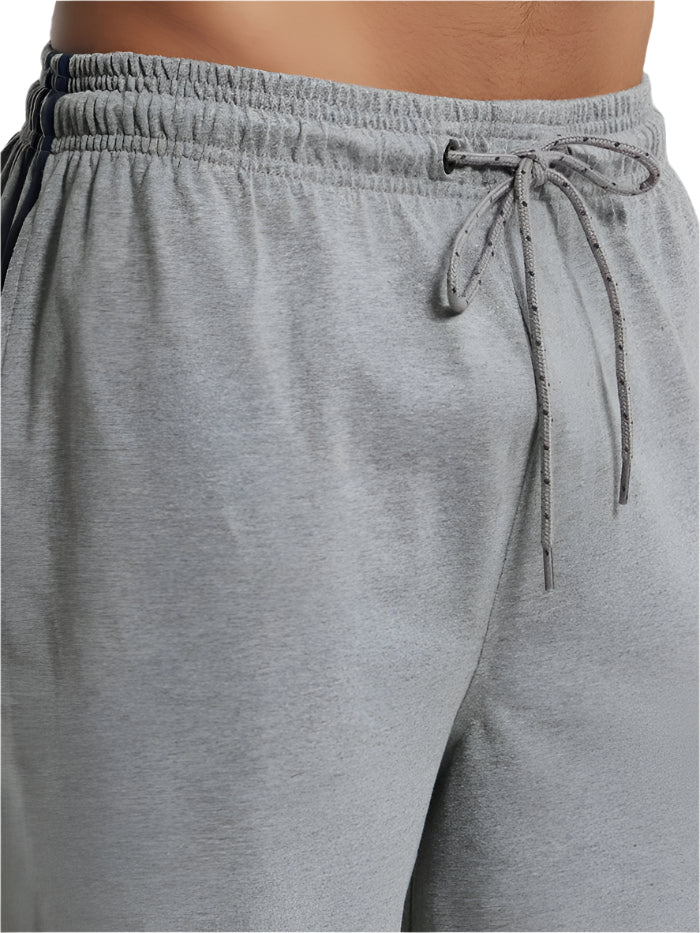 Men&#39;s Super Combed Cotton Rich Regular Fit Grey Melange &amp; Navy Shorts