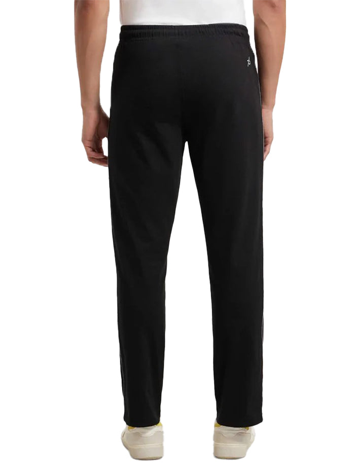 Men&#39;s Super Combed Cotton Rich Regular Fit Black &amp; Grey Melange Trackpant