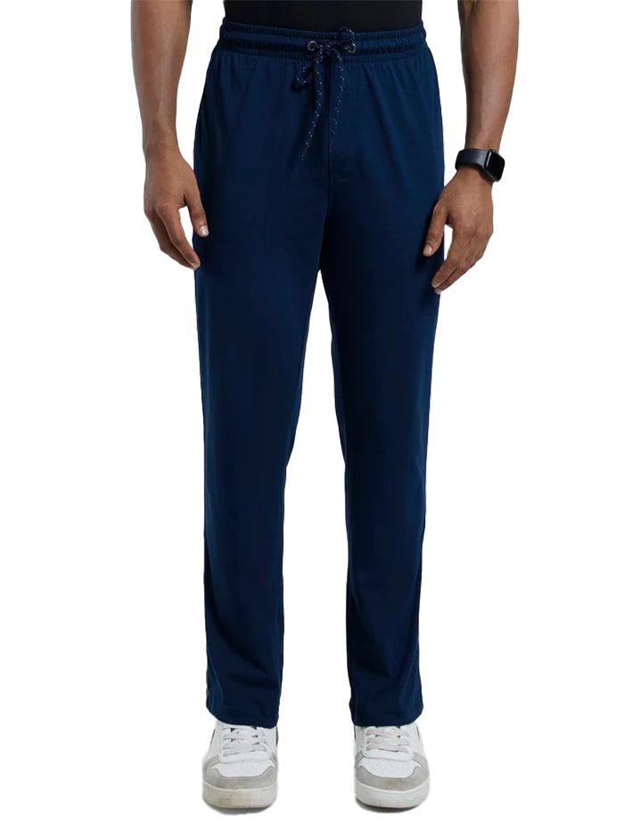 Men's Super Combed Cotton Rich Regular Fit Navy & Grey Melange Trackpant