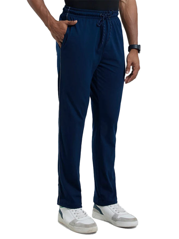 Men's Super Combed Cotton Rich Regular Fit Navy & Grey Melange Trackpant