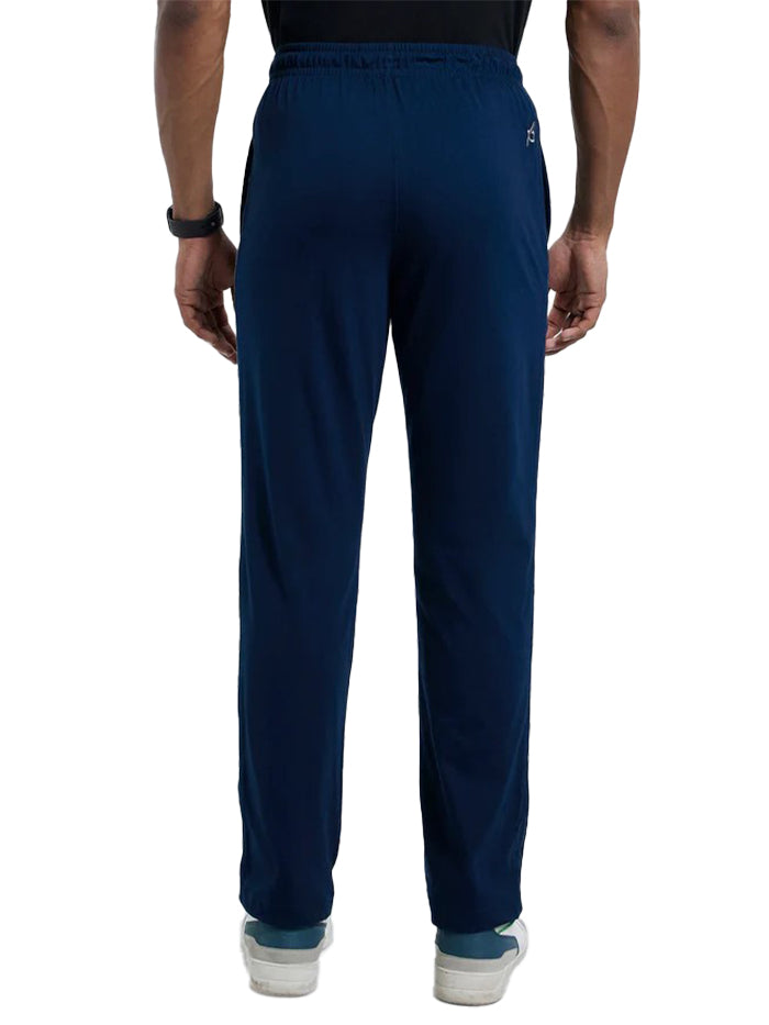 Men&#39;s Super Combed Cotton Rich Regular Fit Navy &amp; Grey Melange Trackpant