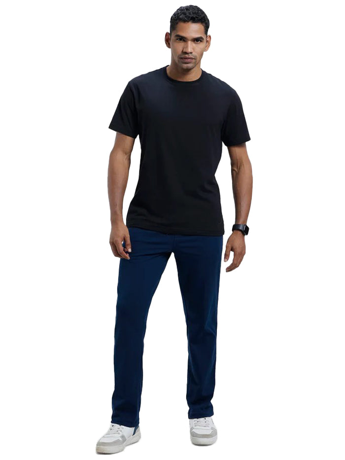 Men&#39;s Super Combed Cotton Rich Regular Fit Navy &amp; Grey Melange Trackpant