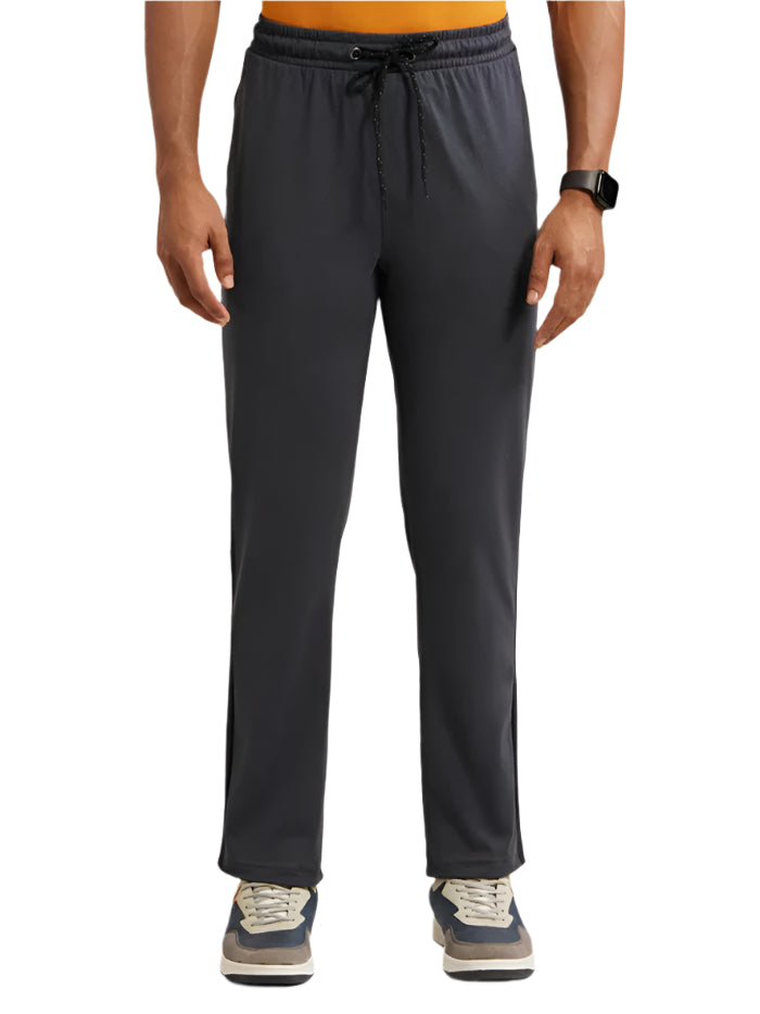 Men's Super Combed Cotton Rich Straight Fit Graphite & Black Trackpant
