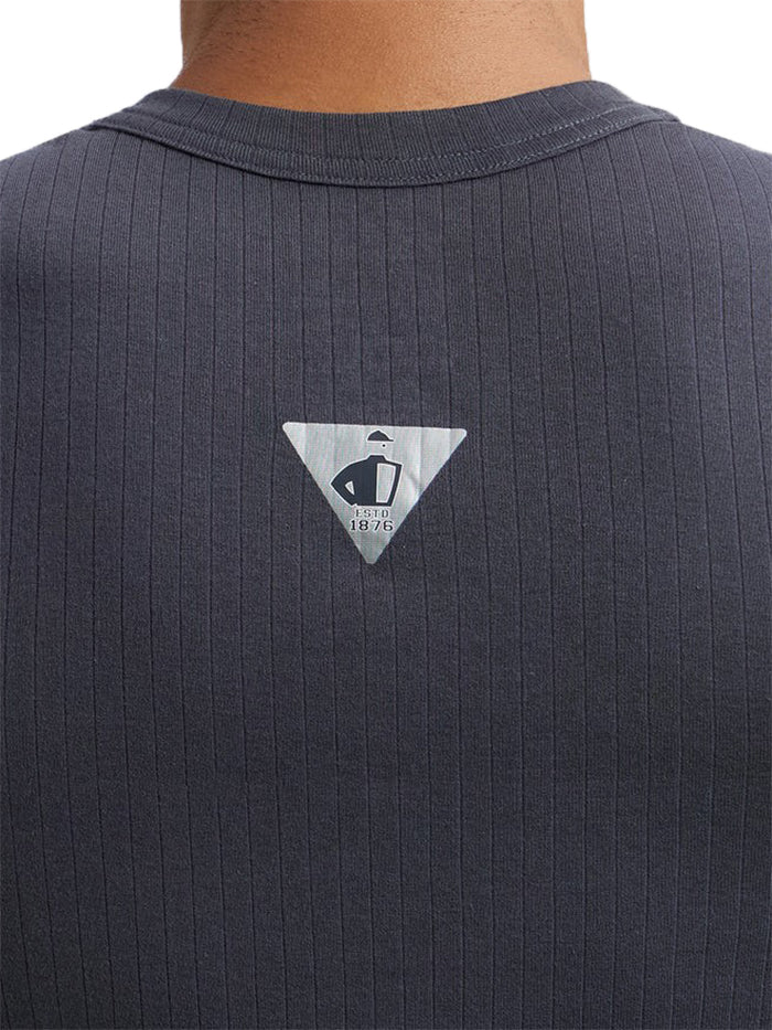 Men&#39;s Super Combed Cotton Rib Solid Round Neck Graphite Muscle Vest