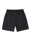 Boy&#39;s Super Combed Cotton Rich Graphic Printed Black Snow Melange Shorts