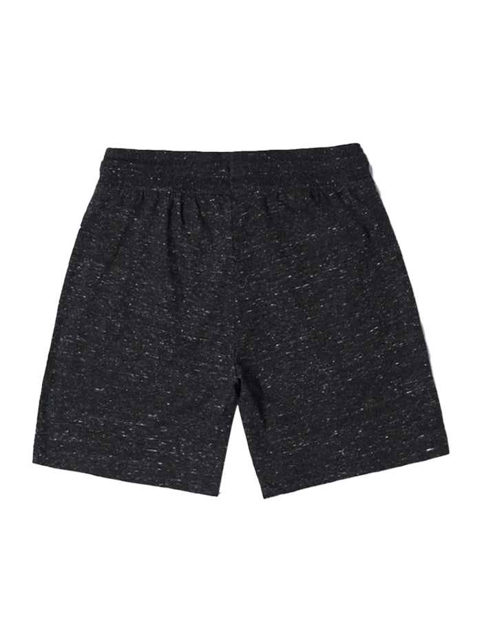 Boy's Super Combed Cotton Rich Graphic Printed Black Snow Melange Shorts