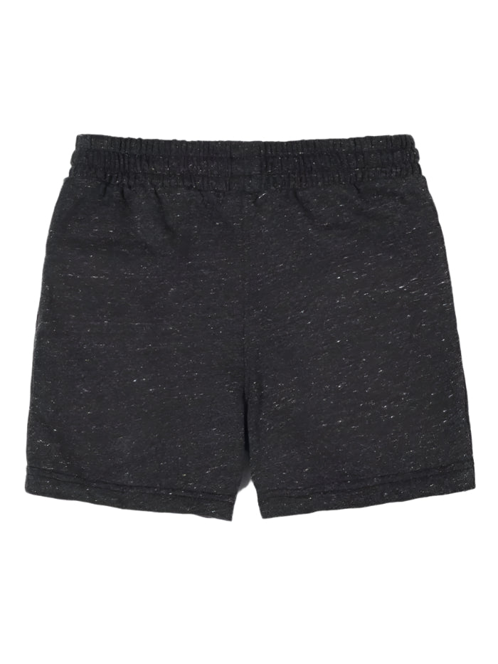 Girl's Super Combed Cotton French Terry Solid Black Snow Melange Shorts